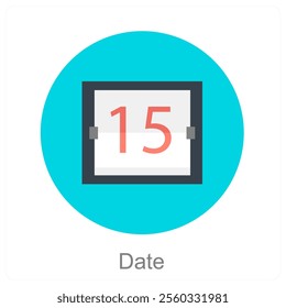 Date and calendar icon concept