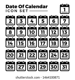 date of calendar Icon. Flat calendar icon. Calendar on the wall. Vector illustration.