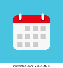 Date, calendar icon vector in flat style. Time event sign symbol