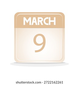 calendario de fecha de marzo. calendario de Web, evento, días festivos, horario, agenda, etc. ilustración Vector