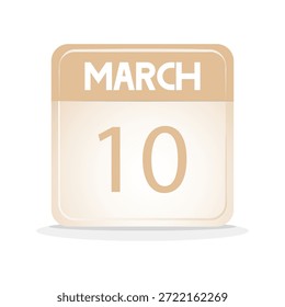 calendario de fecha de marzo. calendario de Web, evento, días festivos, horario, agenda, etc. ilustración Vector
