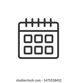 Date calendar outline vector icon