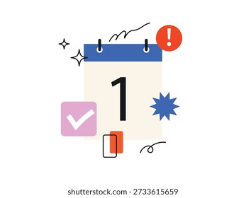 Recordatorio de calendario de fecha, icono de fecha de programación de eventos