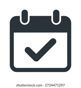 Calendario de fechas con el signo de verificación que indica la Aprobación de evento programada cita verificada reservación confirmada tarea finalizada correctamente