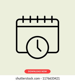 Date Concept Line Icon. Simple Element Illustration. Date Concept Outline Symbol Design. Can Be Used For Web And Mobile UI/UX. Modern Vector Style. Векторная графика