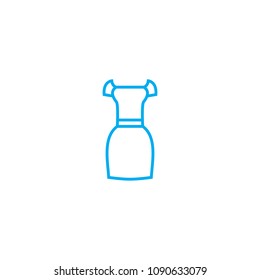 Date dress vector thin line stroke icon. Date dress outline illustration, linear sign, symbol concept.
