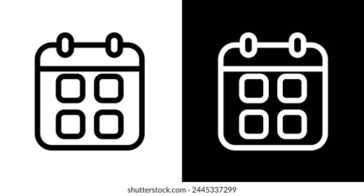 Iconos de calendario y evento de fecha. Símbolo de Plazo de Planificación Mensual y Agenda.