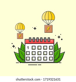 date for expedition goods illustration flat design
