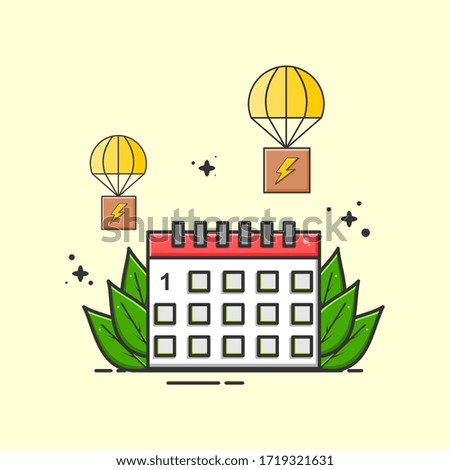 date for expedition goods illustration flat design