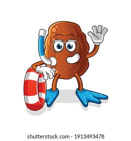 date fruit cartoon. cartoon mascot vector