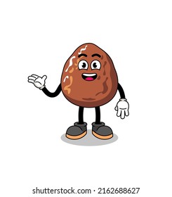 date fruit cartoon with welcome pose , character design