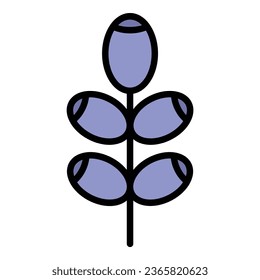 Date fruit dessert icon outline vector. Palm food. Dry seed color flat