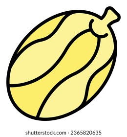Datum Fruchtdessert Symbol Umriss-Vektorgrafik. Palmenkost. Süße trockene Farbe flach