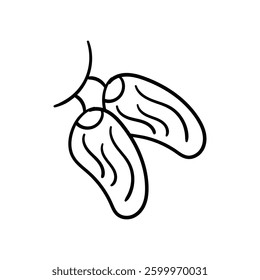 Date Fruit doodle icon with white background vector stock illustration