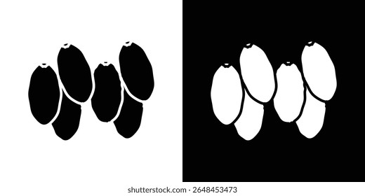 Date fruit icon symbol collection. Flat vector stock illustration.