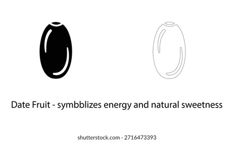 Icono de fruta de fecha que simboliza la energía y la dulzura natural