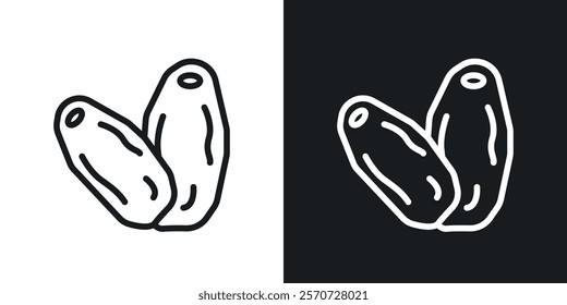 Date fruit icons set vectors on white background.