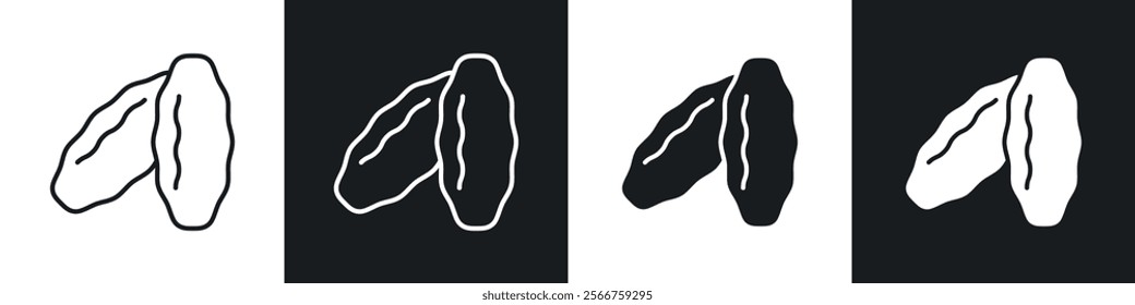 Date fruit icons in Thin line black color. flat simple vector symbols illustration.