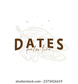 Date Fruit Logo, Elegant Minimalist Premium Design, Sweet Date Fruit Logo Templet Illustration