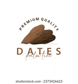Logotipo de fruta de fecha, elegante diseño minimalista premium, logotipo de fruta de fecha dulce Ilustración de templete