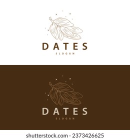 Logotipo de fruta de fecha, elegante diseño minimalista premium, logotipo de fruta de fecha dulce Ilustración de templete