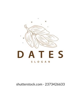 Logotipo de fruta de fecha, elegante diseño minimalista premium, logotipo de fruta de fecha dulce Ilustración de templete