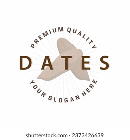 Logotipo de fruta de fecha, elegante diseño minimalista premium, logotipo de fruta de fecha dulce Ilustración de templete