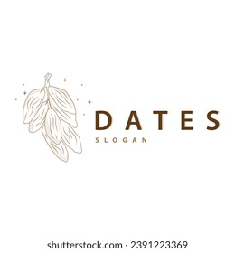 Logotipo de fruta de fecha, elegante diseño minimalista premium, logotipo de fruta de fecha dulce Ilustración de templete