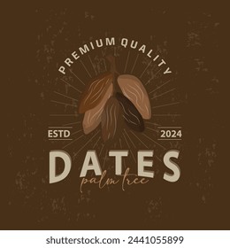 Date Fruit Logo, Elegant Minimalist Premium Design, Sweet Date Fruit Logo Templet Illustration