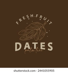 Logotipo de la fruta de la fecha, diseño elegante minimalista premium, ilustración de plantilla de logotipo de la fruta de la fecha dulce