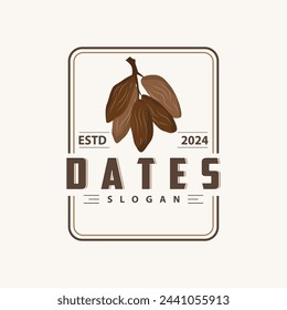 Date Fruit Logo, Elegant Minimalist Premium Design, Sweet Date Fruit Logo Templet Illustration