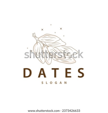 Date Fruit Logo, Elegant Minimalist Premium Design, Sweet Date Fruit Logo Templet Illustration