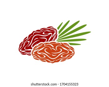 Date fruit logo. Isolated date fruit on white background