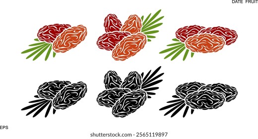 Date fruit logo. Isolated date fruit on white background