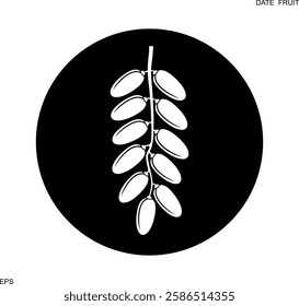 Date fruit logo. Isolated date fruit on white background