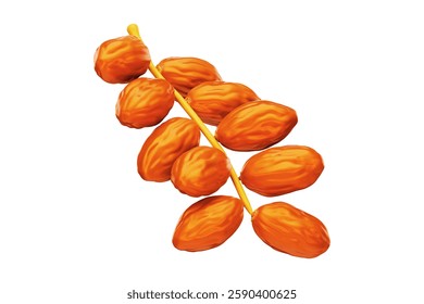 Date fruit logo. Isolated date fruit on white background.Vector illustration, fresh date fruit, isolated