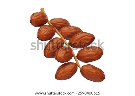 Date fruit logo. Isolated date fruit on white background.Vector illustration, fresh date fruit, isolated