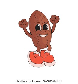 Date fruit mascot retro character cartoon icon illustration