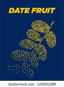 Date fruit modern halftone dot poster with bright colors