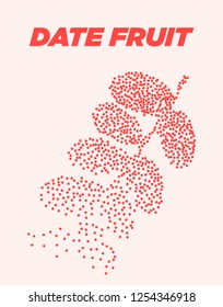 Date fruit modern halftone dot poster with bright colors
