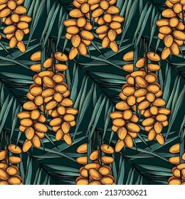 Date Fruit and Palm Leaves Pattern