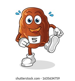 date fruit runner cartoon. cartoon mascot vector