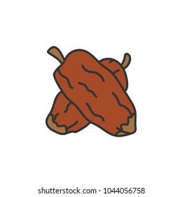 Date fruit. Simple monoline icon style for muslim ramadan and eid al fitr celebration.