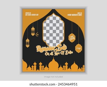 Date fruit social media design with Islamic theme. 