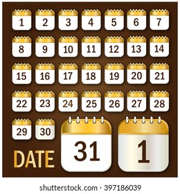 Date with gold calendar vector