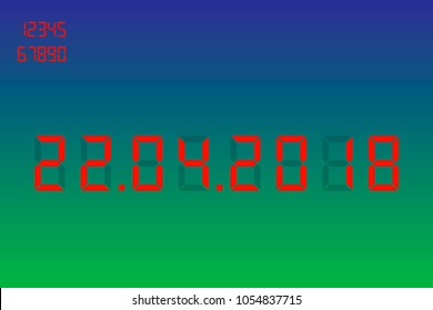 Date of the holiday, day of the earth, 22,04,2018. Vector