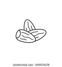 Date icon in flat black line style, isolated on white background 
