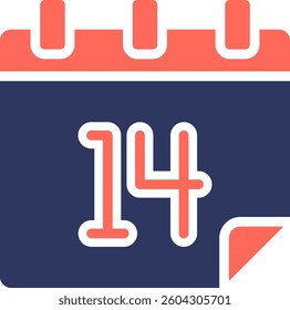 Date Icon Glyph Color Vector Illustration
