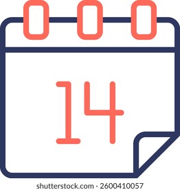 Date Icon Line Color Vector Illustration