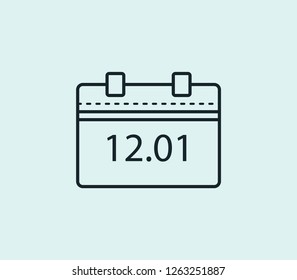 Date icon line isolated on clean background. Date icon concept drawing icon line in modern style. Vector illustration for your web mobile logo app UI design.